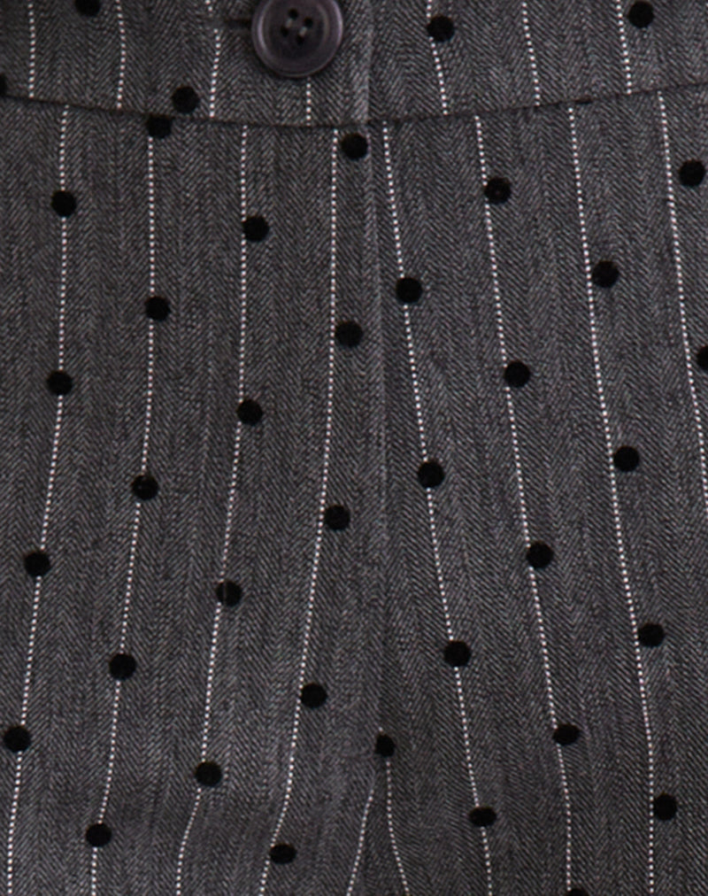 Image of Tatina Trouser in Charcoal with Polka Pinstripe