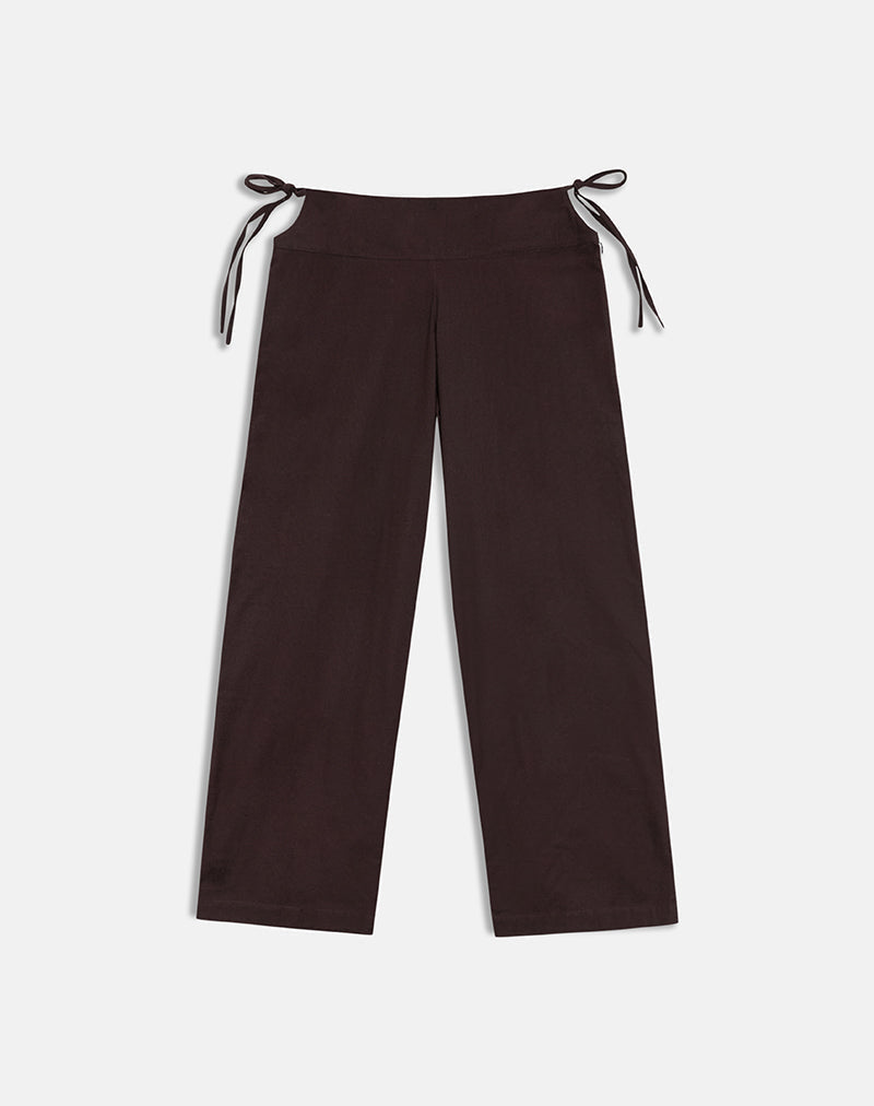 Image of Olesy Trouser in Linen Deep Mahogany