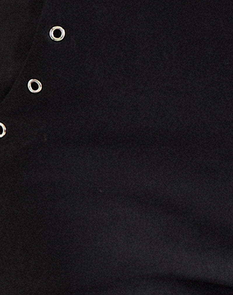 Image of Olira Flare Trouser with Eyelets in Tailored Black
