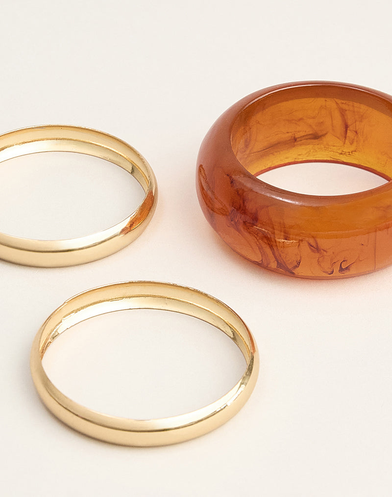 Image of Orange and Gold Bangle Set