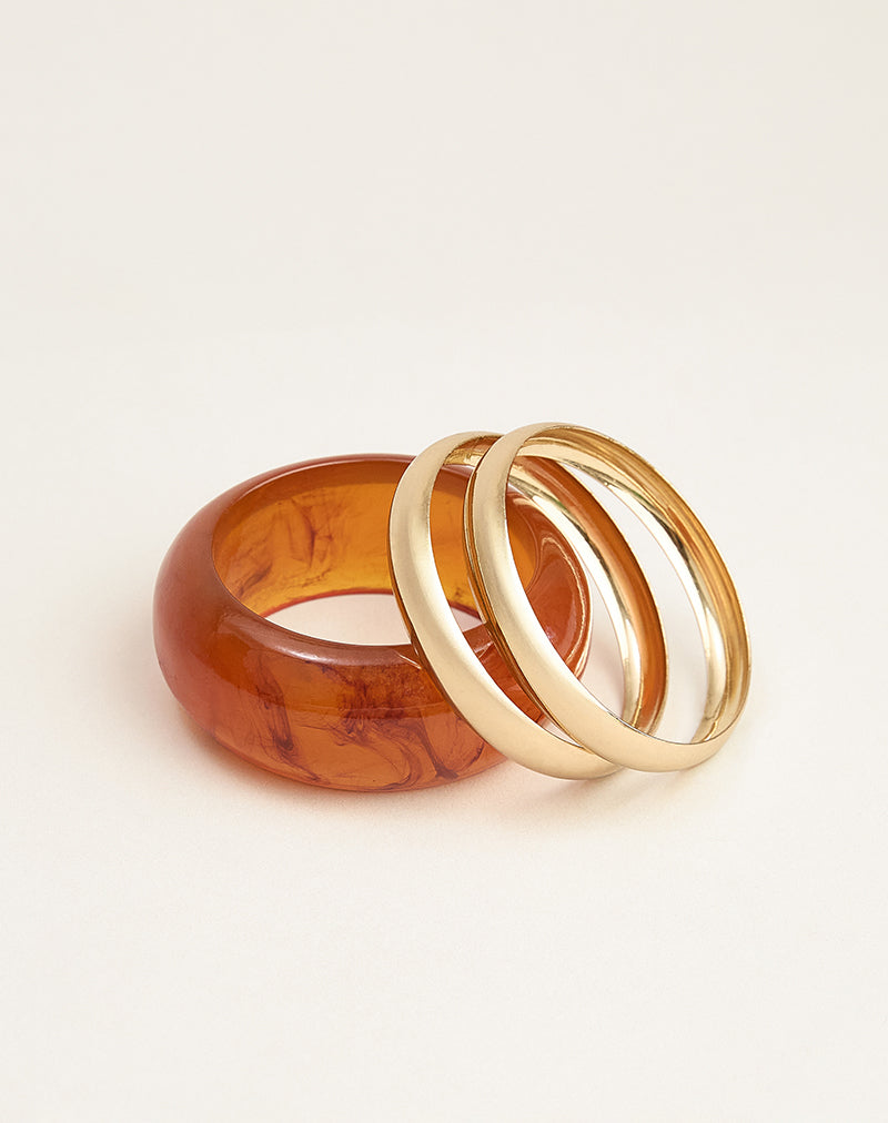 Image of Orange and Gold Bangle Set