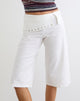Image of Oren Capri Trousers in Ivory with Studs