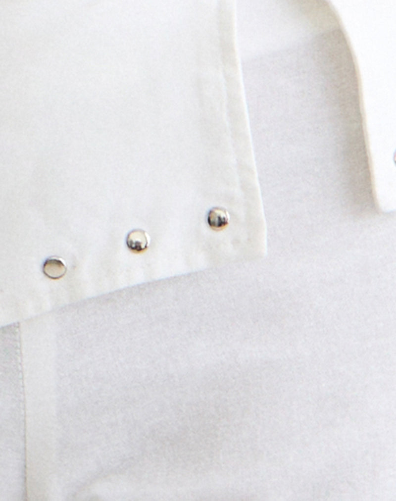 Image of Oren Capri Trousers in Ivory with Studs
