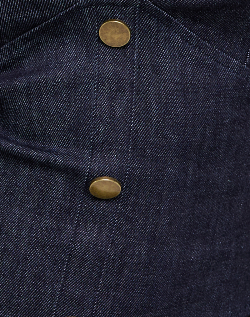 Image of Oria Vest Top in Dark Denim Indigo