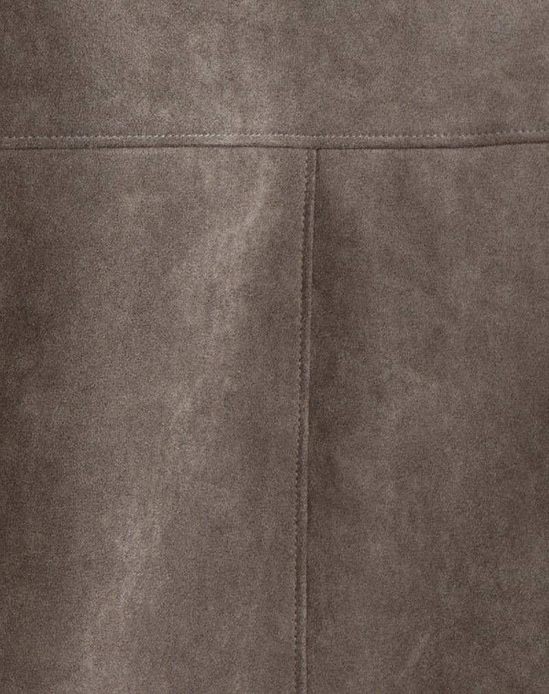 Image of Orson Jacket in Faux Suede Olive Grey
