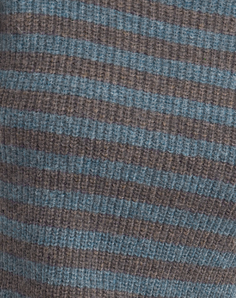 Image of Orvala Knit Jumper in Slate and Brown Stripe