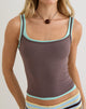 Image of Oslyn Top in Coffee Quartz and Aqua Combination