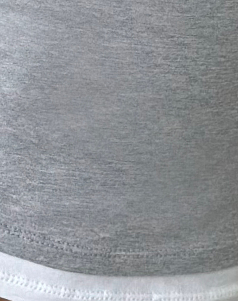 Image of Oslyn Top in Grey Marl and White Combination