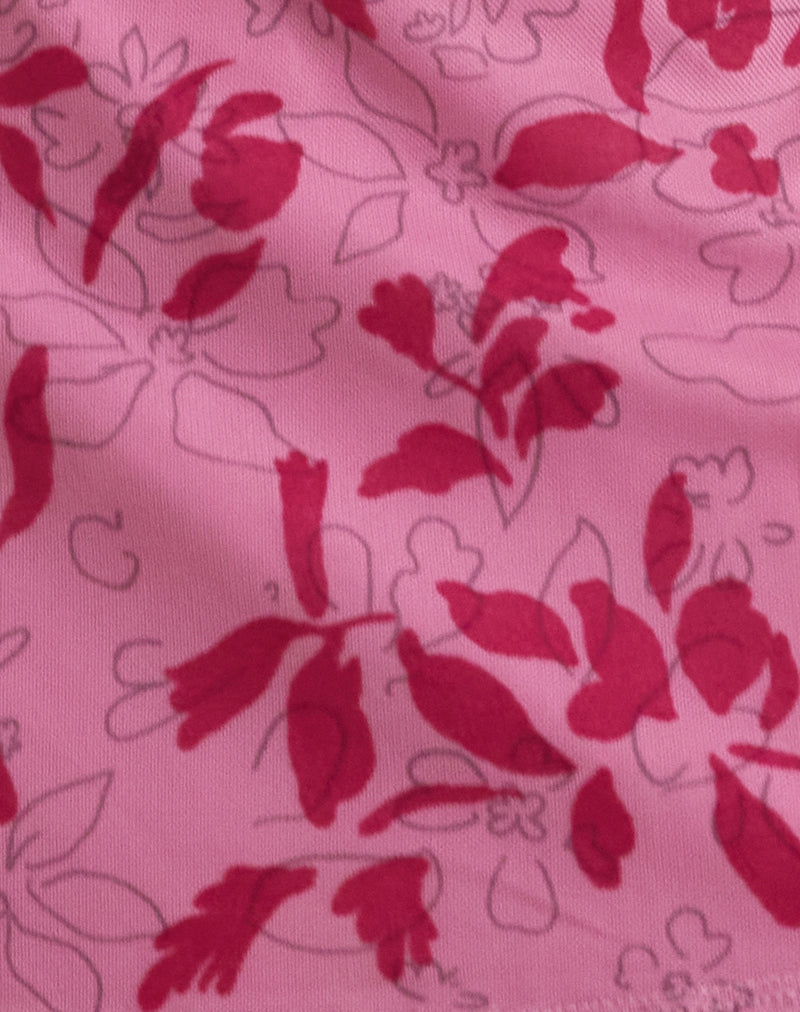 Image of Osuya Mini Skirt in Stencil Flower Pink