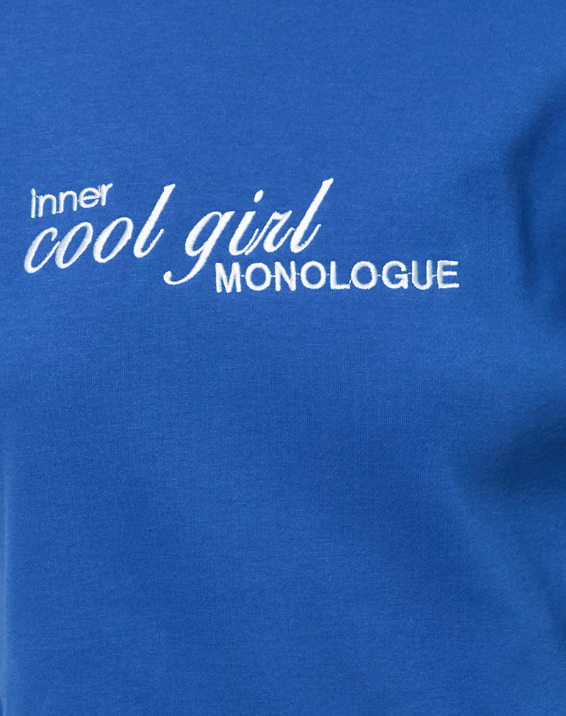 Image of Oversized Hoodie in Cobalt Blue with Cool Girl Graphic