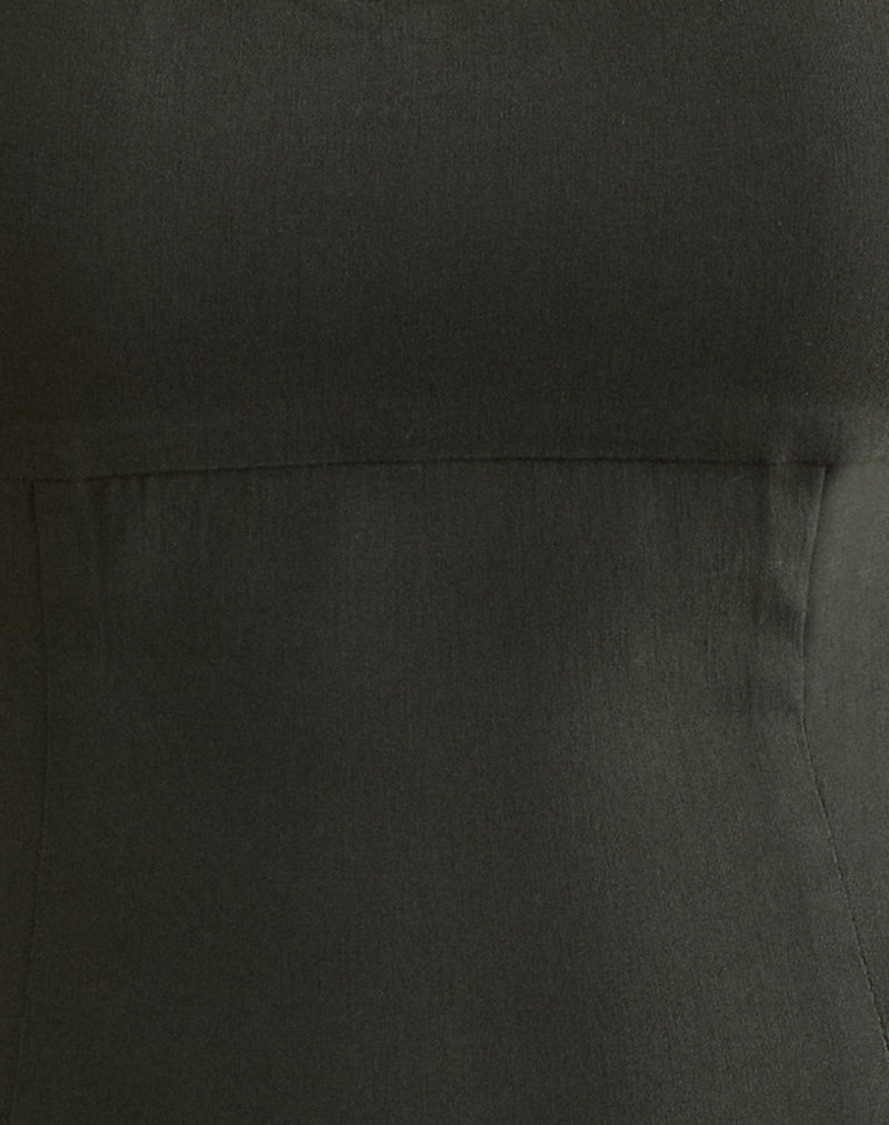 Image of Ovia Scoop Corset Top in Tailoring Dark Khaki