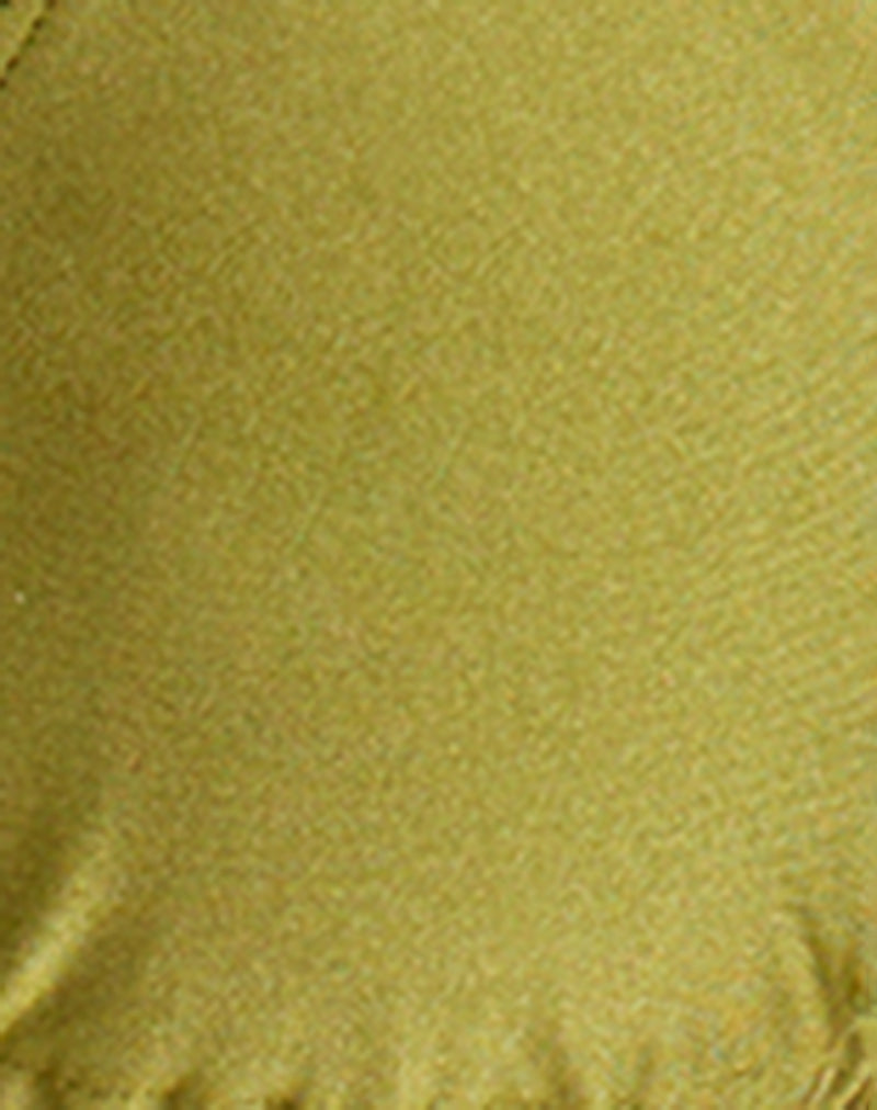 Image of Padusi Bikini Top in Olive Shine with Pearl Beads