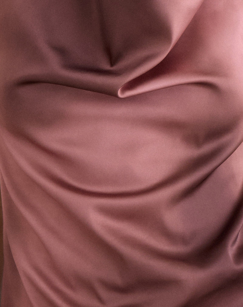 Image of Palawa Asymmetrical Hem Top in Watercolour Maroon