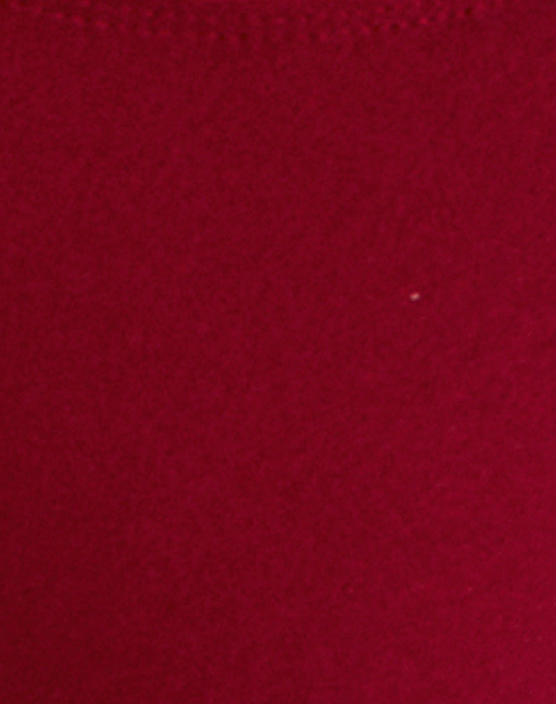 Image of Farida Bikini Bottom in Shine Red
