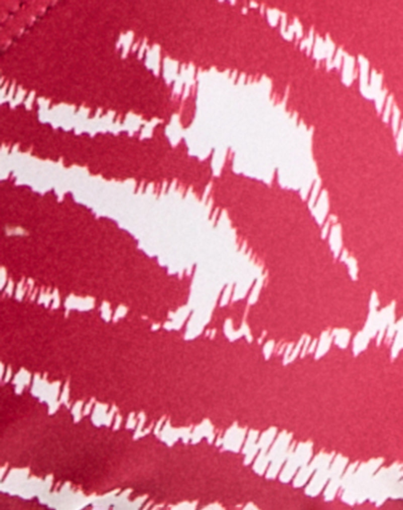 Image of Lentra Bikini Bottom in Zebra Red with Beads