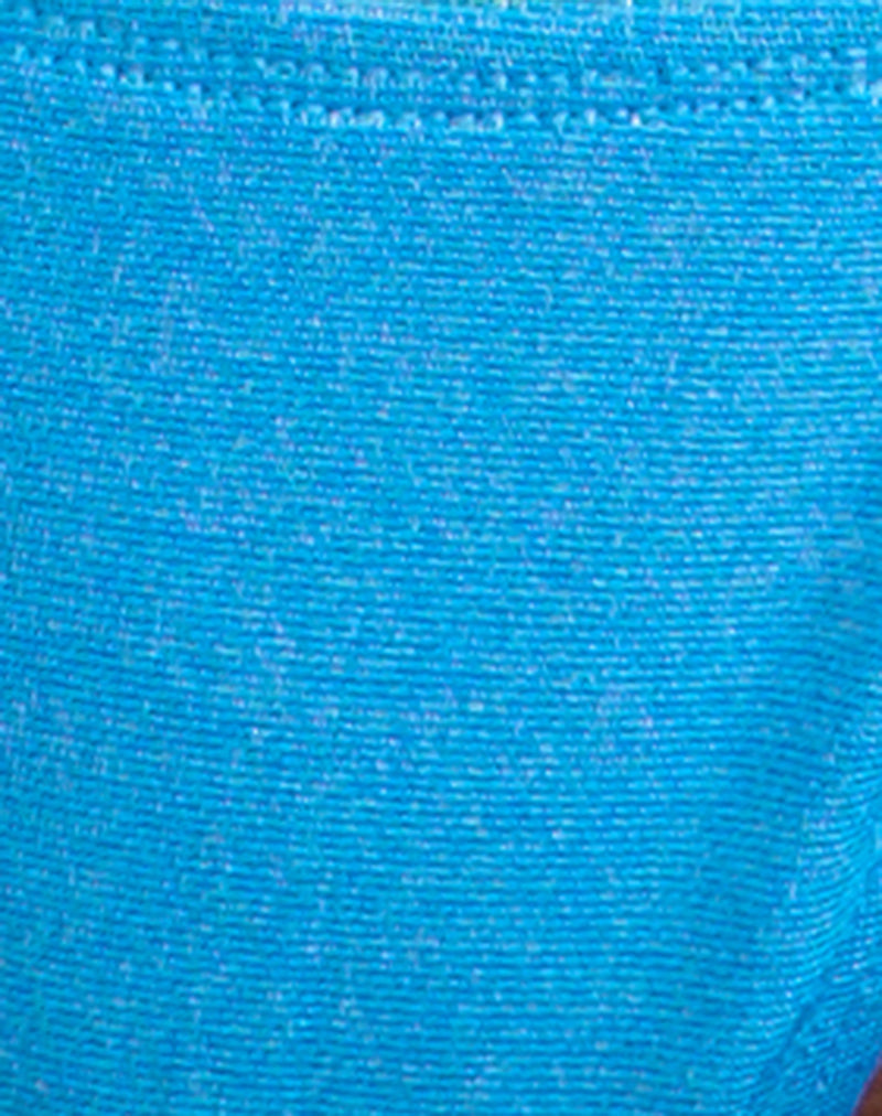 Image of Lentra Bikini Bottom in Shimmer Blue with Spiral and Beads