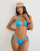 Image of Lentra Bikini Bottom in Shimmer Blue with Spiral and Beads
