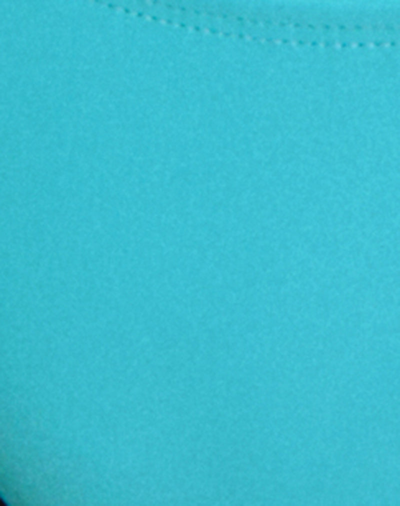 Image of Lentra Bikini Bottom in Aqua with Spiral and Beads