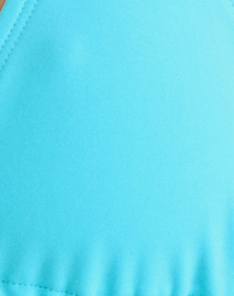 Image of Pami Bikini Top in Aqua with Spiral and Beads