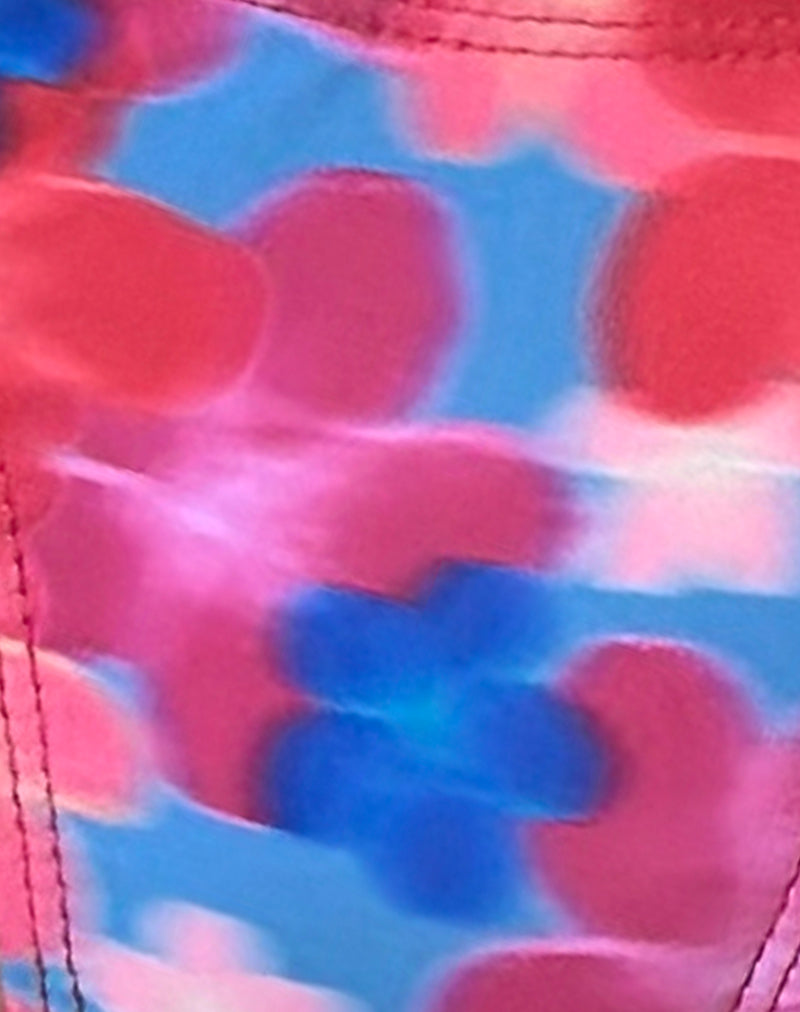Image of Lentra Bikini Bottom in Blurred Flower Blue and Pink