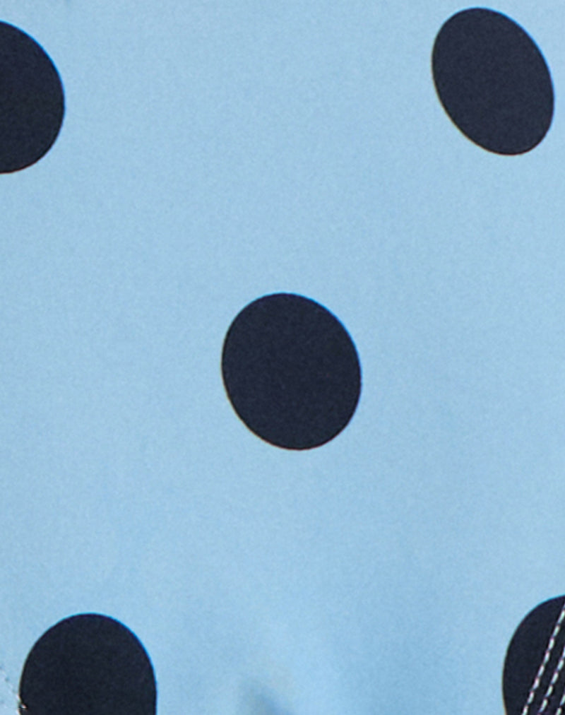 Image of Lentra Bikini Bottom in Blue with Polka Space Black