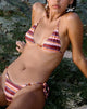 Image of Lentra Bikini Bottom in Horizontal Mix Stripe with Beads
