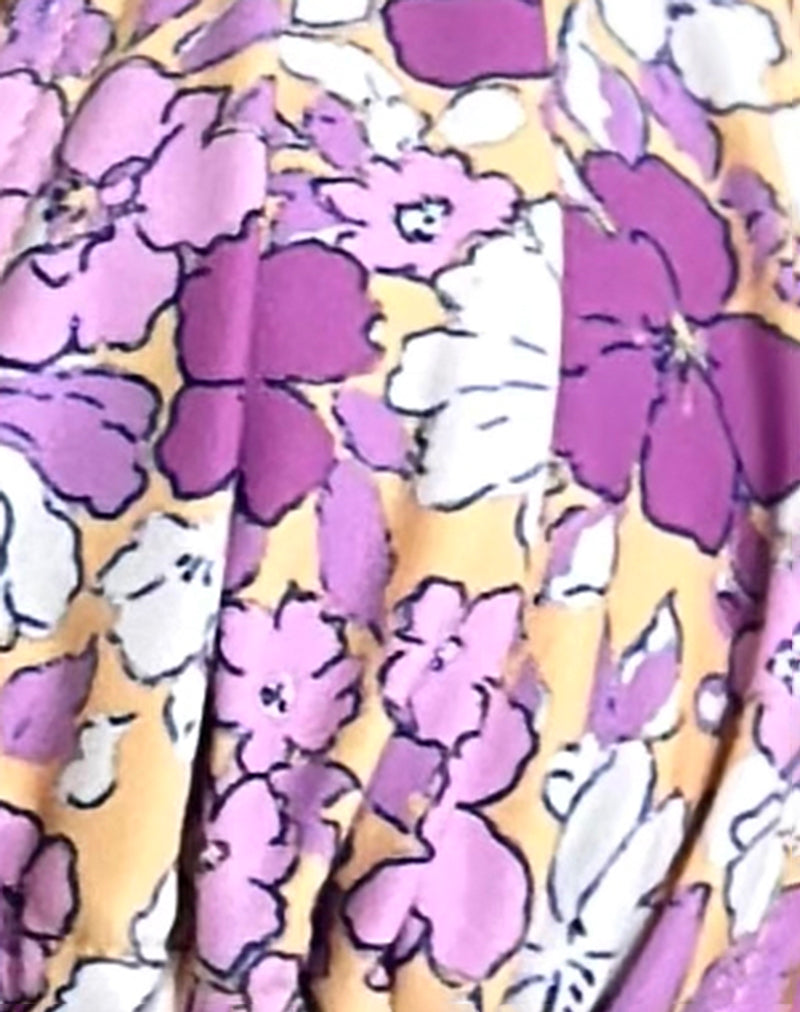 Image of Leyna Bikini Bottom in Bright Floral Orange and Purple