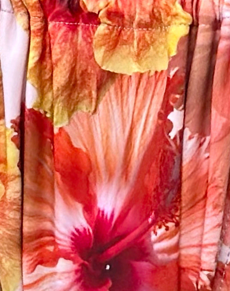 Image of Leyna Bikini Bottom in Peach Hibiscus