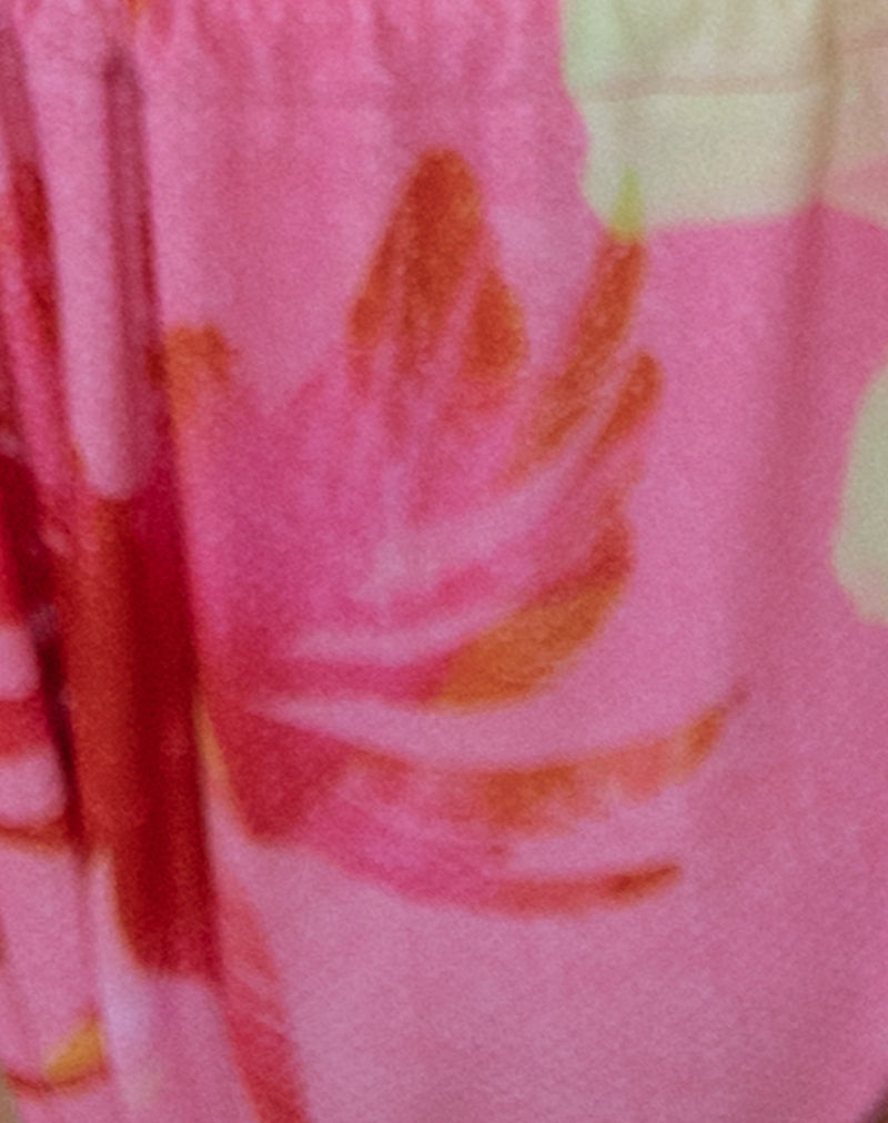 Image of Leyna Bikini Bottom in Pink Palm