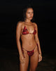 Image of Leyna Bikini Bottom in Red Hibiscus with Beads