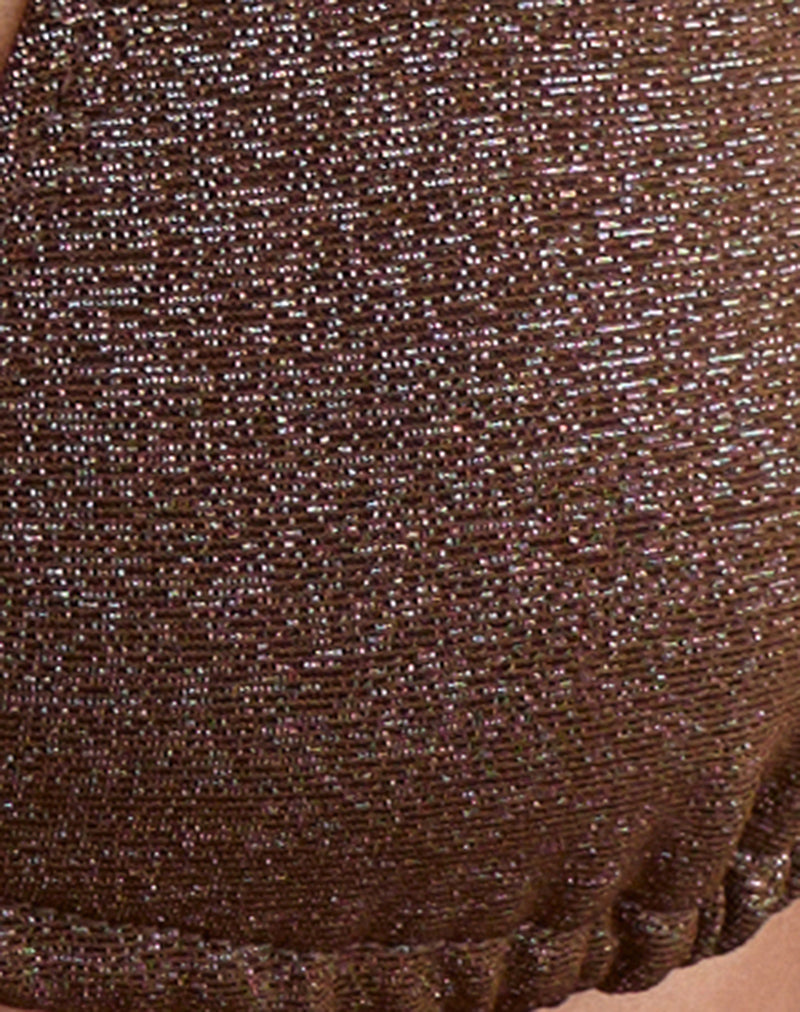 Image of Pami Bikini Top in Shimmer Brown with Spiral and Beads