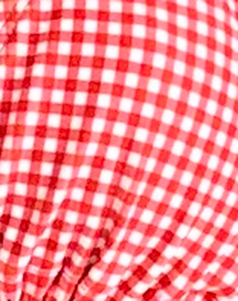Image of Pami Bikini Top in Red Gingham with Bows