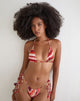 Image of Pami Bikini Top in Wiggle Sunset Pink and Red with Beads