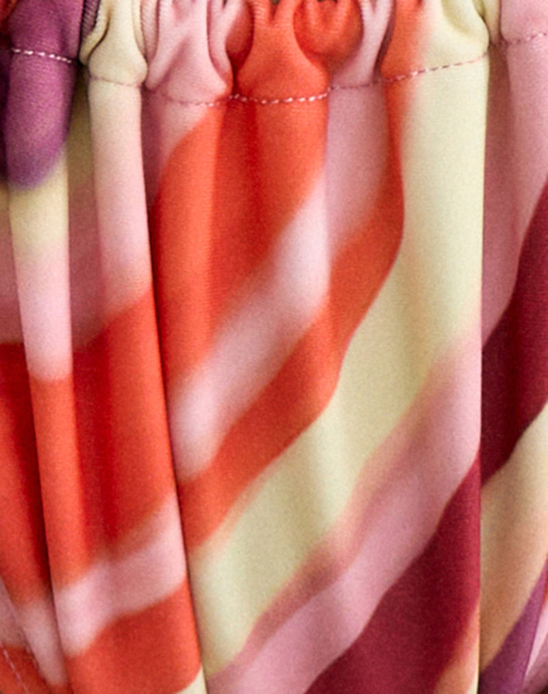 Image of Leyna Bikini Bottom in Wiggle Sunset Pink and Red with Beads