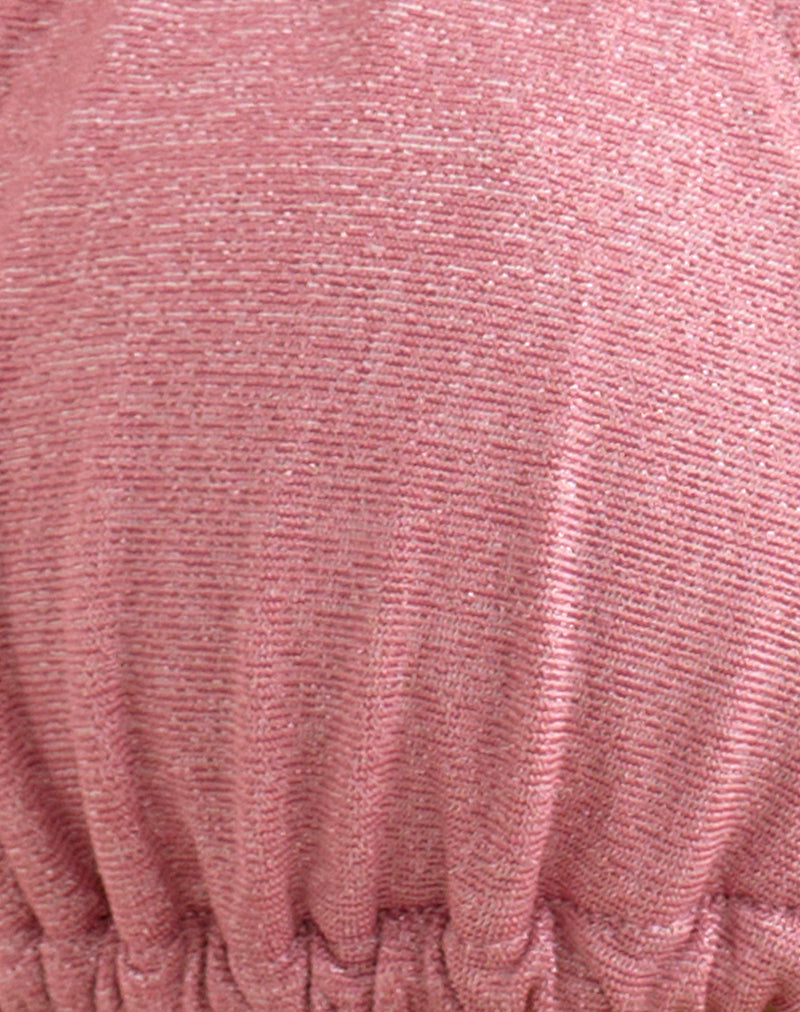 Image of Pami Bikini Top in Shimmer Mauve with Spiral and Beads