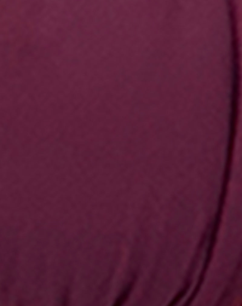 Image of Pami Bikini Top in Wine Shimmer with Sakura Strap and Bow
