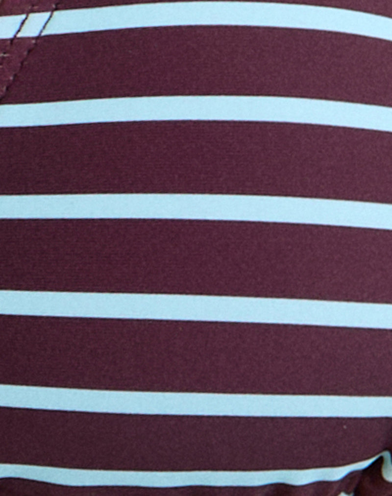 Image of Pami Bikini Top in Purple and Blue Radiant Stripe with O Ring