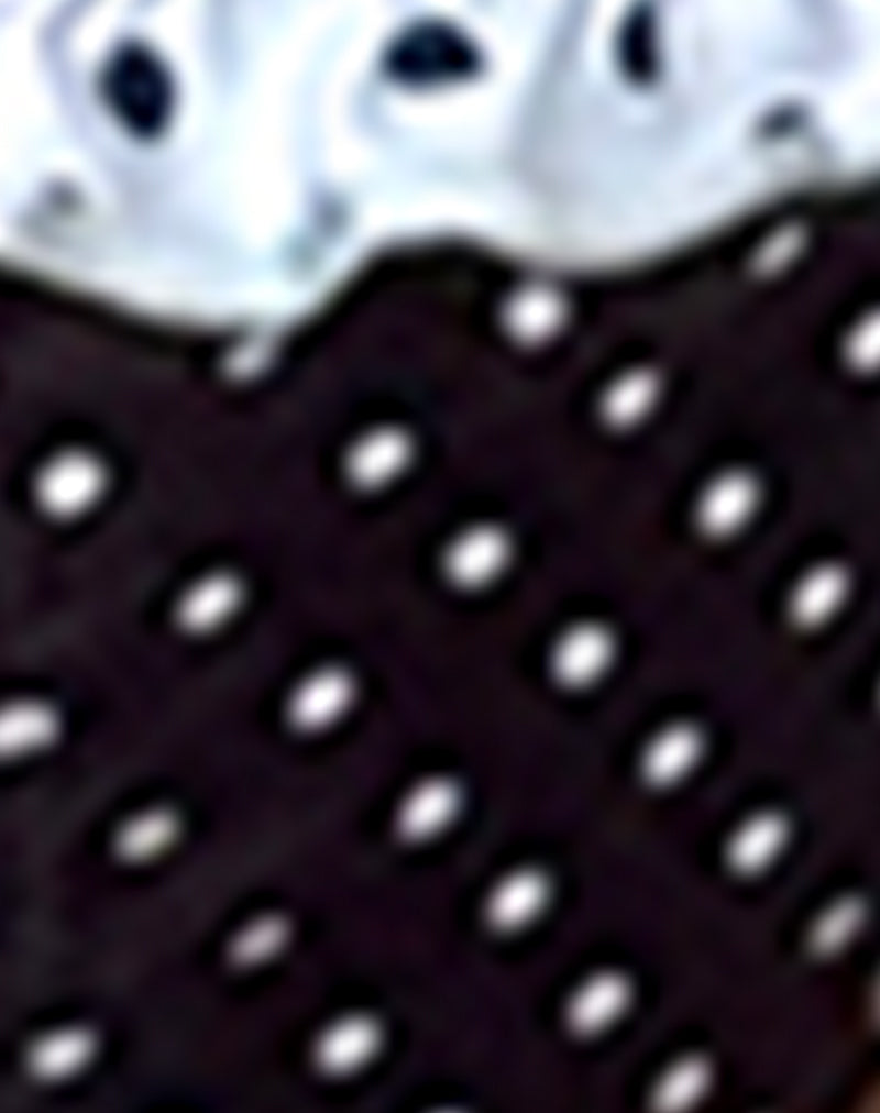 Image of Lentra Ruffle Bottom in Black and Blue Polka