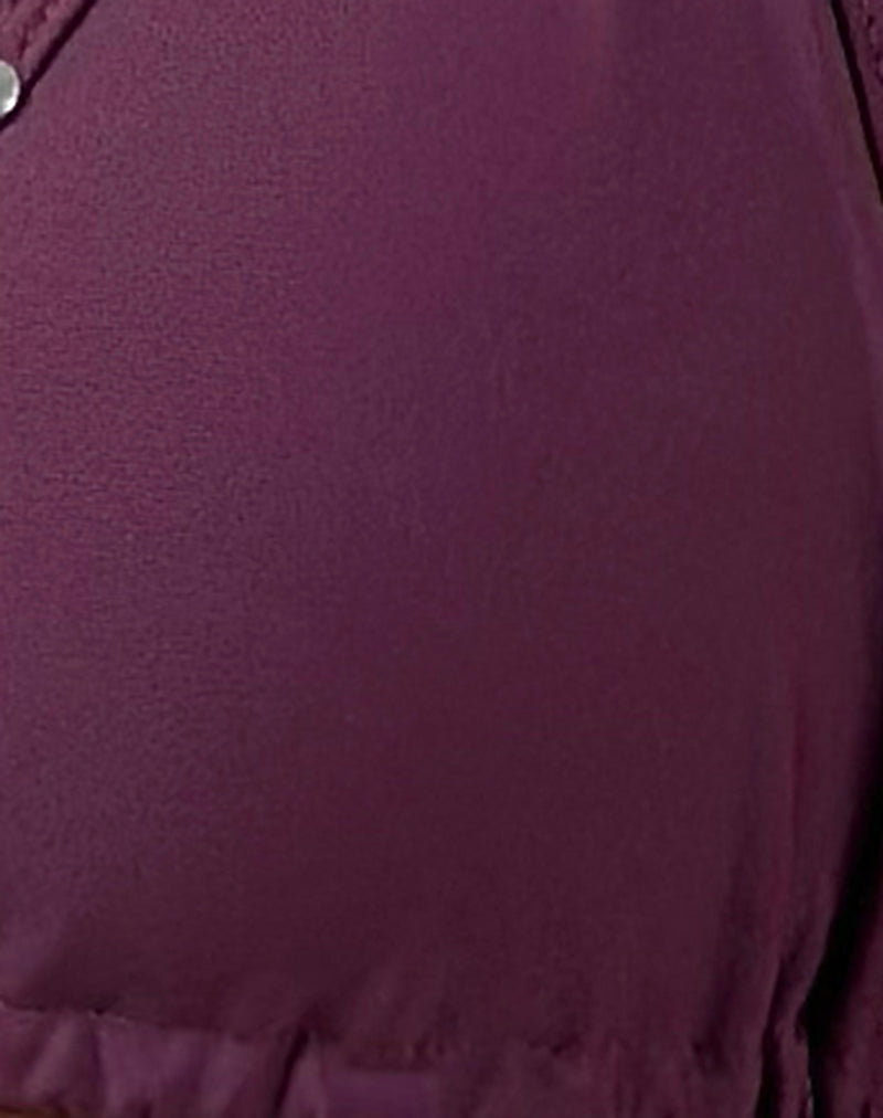 Image of Pami Bikini Top in Burgundy with Studs