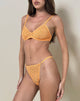 Image of Uras Thong in Tonal Flower Lace Orange with Trim