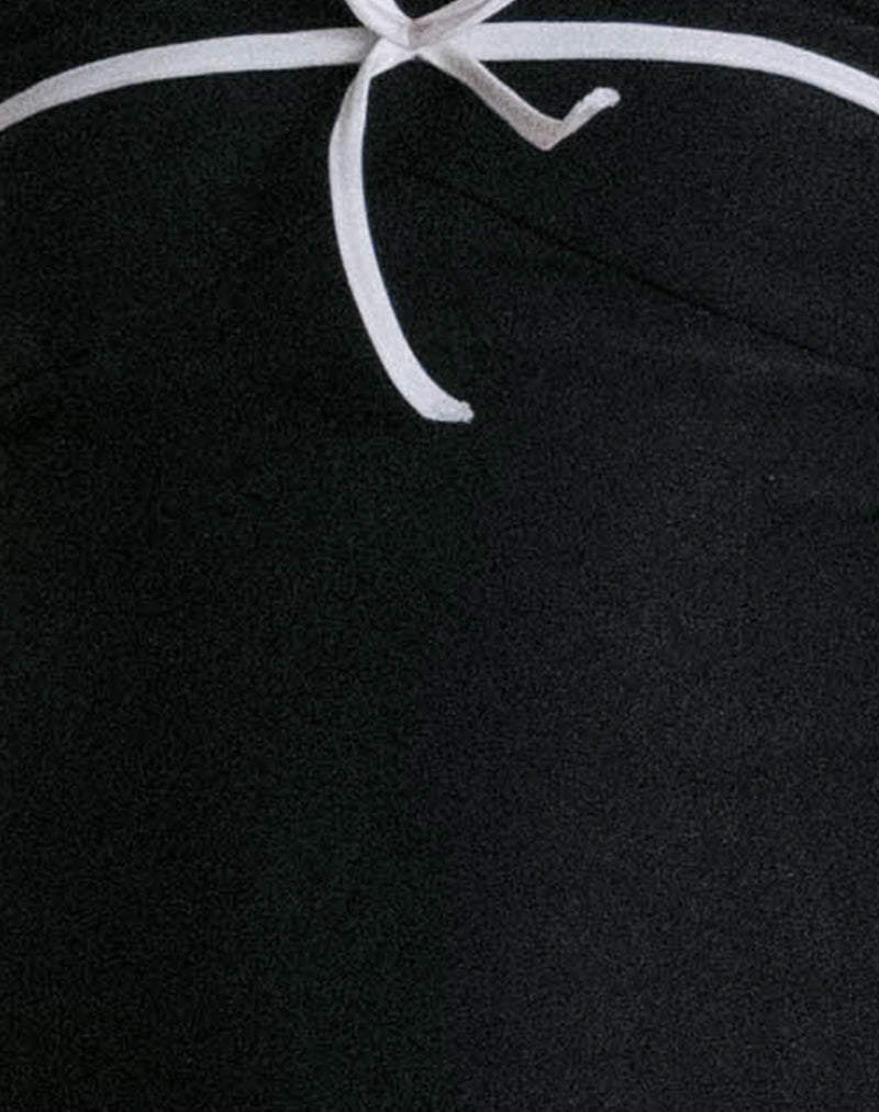 Image of Panolia Bow Front Mini Dress in Tailoring Black