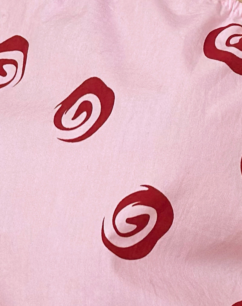 Image of Phire One Shoulder Top in Poplin Swirl Pink