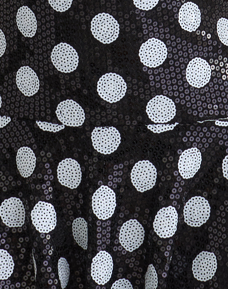 Image of Pipo Mini Dress in Polka Sequin Monochrome