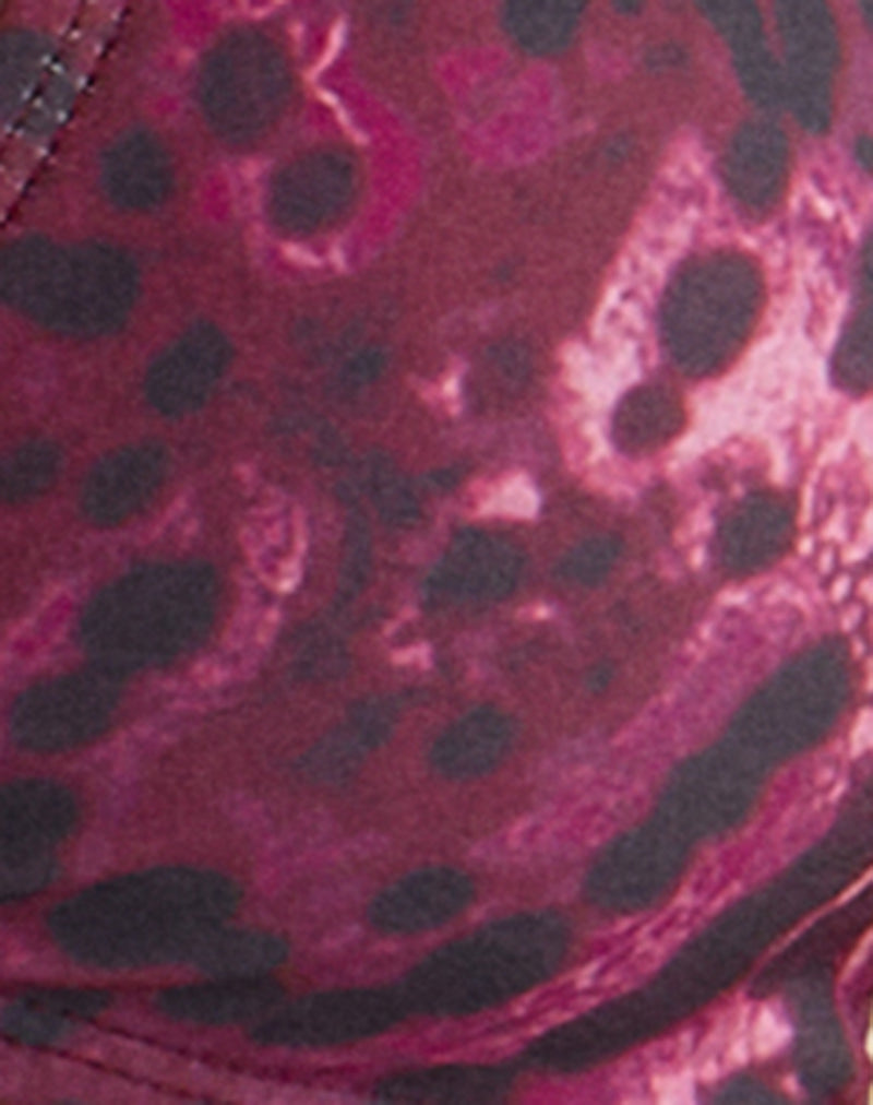 Image of Pirama Bikini Top in Hibiscus Paisley Dark Pink with Beads
