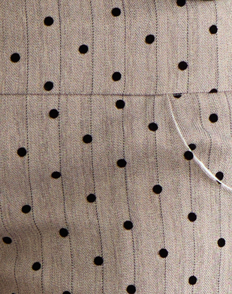 Image of Lumin Mini Shorts in Beige with Polka Pinstripe