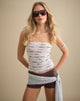 Image of Prana Bandeau Top in Knit Sequin Cream Blue