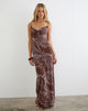 Image of Pria Cowl Maxi Dress in Moonlit Blossom Brown