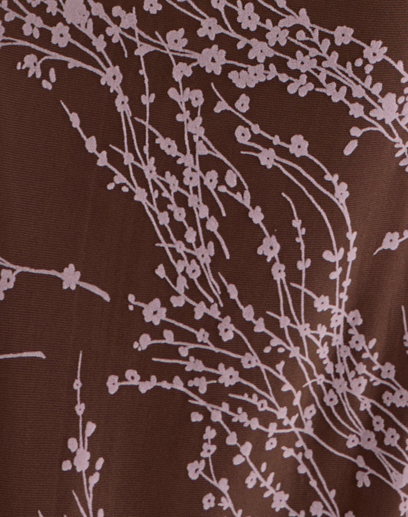 Image of Pria Cowl Maxi Dress in Moonlit Blossom Brown