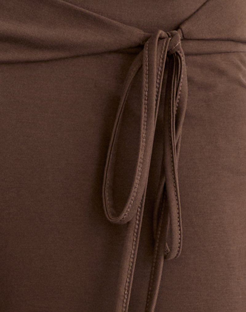 Image of Donata Trouser in Cupro Dark Brown