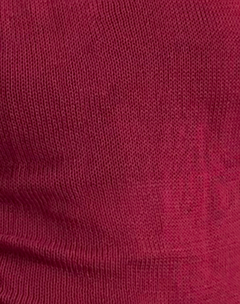 Image of Priscilla Halter Top in Sheer Knit Red